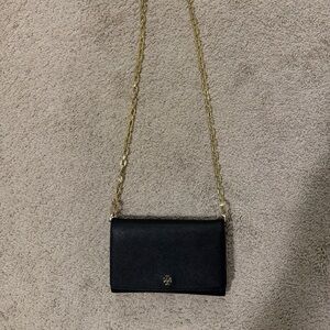 Tory Burch black and gold crossbody
